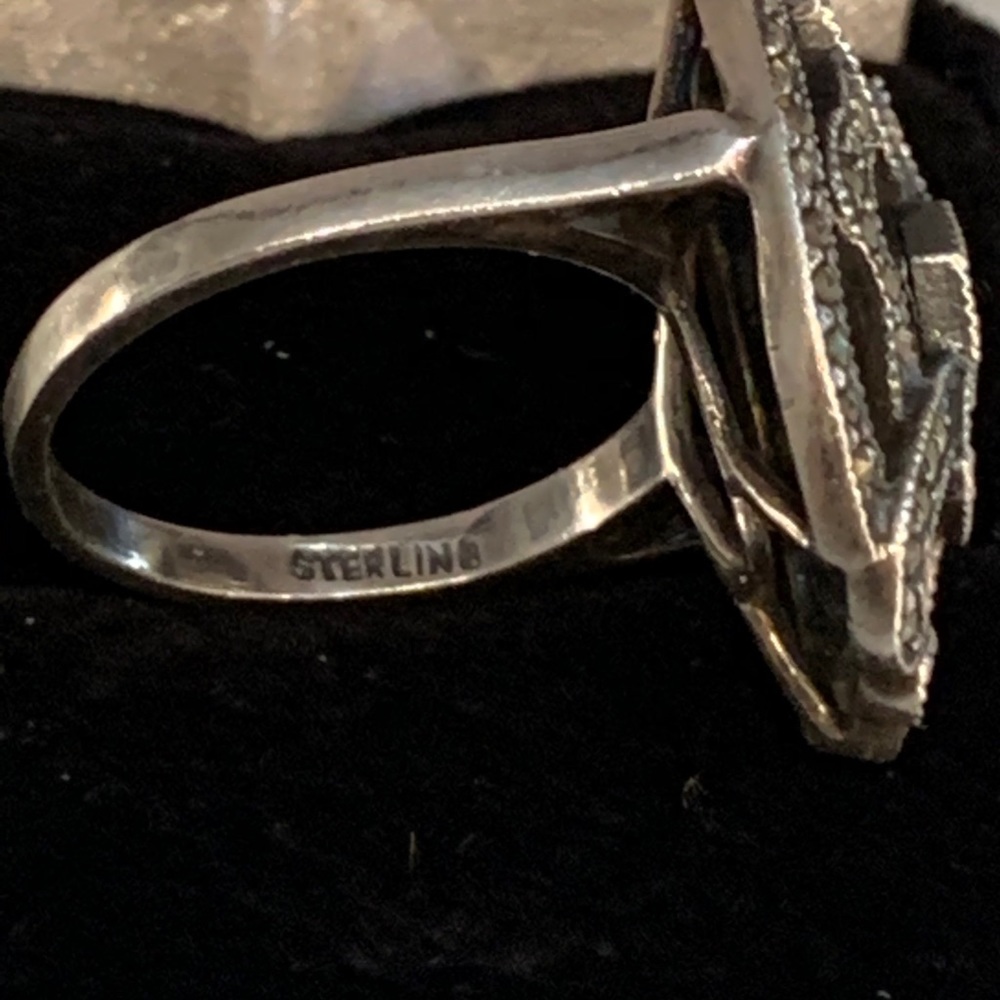 VINTAGE JUDITH JACK STERLING SILVER RING - Picture 5 of 6